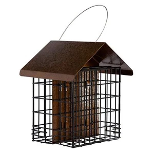 Suet Feeder for Outside Hanging Metal Roof, Woodpecker Feeder, Two Suet Bird ... - Picture 1 of 8