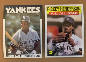 2x 1986 topps baseball card Ricky Henderson #500 & 716 - Picture 1 of 2