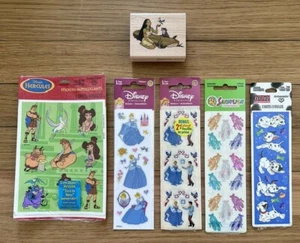 Lote de sellos de goma adhesivos vintage Cenicienta Pocahontas Hércules Disney Sandylion - Imagen 1 de 2