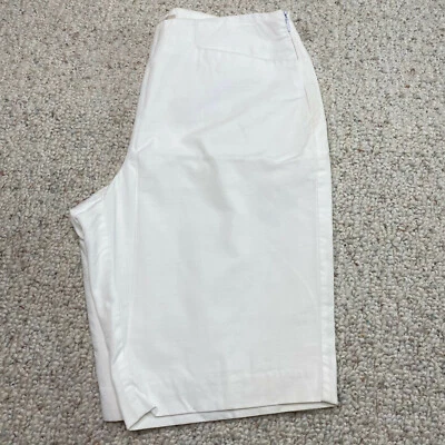Covington Womens Shorts sz 4 White Flat Front Chino Stretch Mid Rise Bermuda - Image 1 of 4