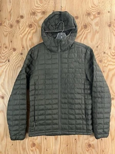 The North Face Mens S Thermoball Eco Hoodie Jacket Army Olive Green Puffer Coat - Picture 1 of 14