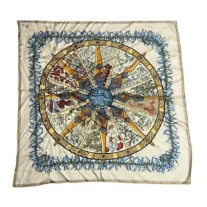 Bufanda de seda Hermes Aux Pays Des Epices 33,5 x 34 enrollada a mano 70 gramos - Imagen 1 de 13
