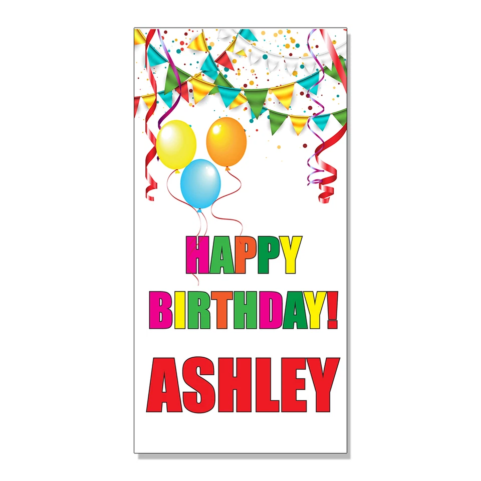 Happy Birthday Custom Name  DECAL STICKER Retail Store Sign - Изображение 1 из 1
