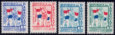 Paraguay SC# C233-C237 1957 - Héroes de la Guerra del Chaco - 4 estampillas diferentes - M-H Foto 1 de 2