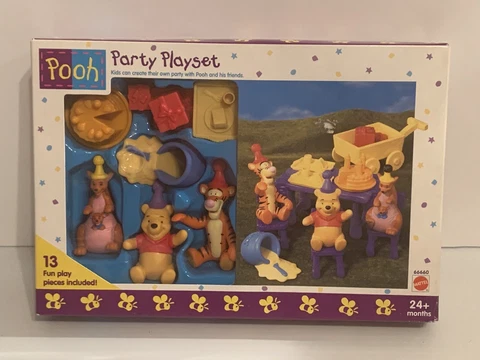 Vintage Winnie the Pooh and Friends Party Playset 13 pcs #66660 Mattel Cover