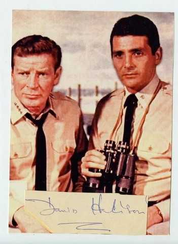 Clipped Autograph w Photo David Hedison Journey to the Bottom of The Sea TV Show Cover