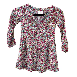 Hanna Anderson long sleeve Floral girls dress size 110 or US 5 100% Rayon - Picture 1 of 7