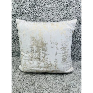 Modern Metallic Gold Copper Print Abstract Art Square Throw Pillow Decorative - Picture 1 of 9