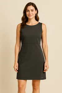 COLUMBIA Omni-Shade Gray Sleeveless Knee-Length Dress Size M NWT Hiking Outdoor - Picture 1 of 5