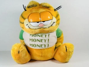Vintage Dakin Garfield Plush Coin Piggy Bank Money Money Money Shirt READ - Picture 1 of 7