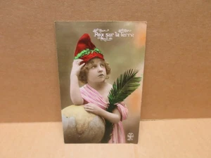 POLITIQUE PACIFISME Paix sur la Terre enfant mappemonde rameau - Picture 1 of 1