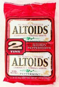 Package of ALTOIDS PEPPERMINT 2 Tins of 1.76 oz Each Total 3.52 oz Exp 08/2026 - Picture 1 of 3