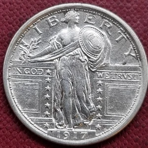 1917 Standing Liberty Quarter 25c High Grade UNC UNCIRCULATED Type 1 #93046 - Picture 1 of 2