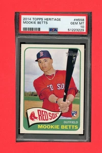 2014 TOPPS HERITAGE #H558 MOOKIE BETTS HI# RC PSA 10-PLEASE READ DESCRIPTION BOX - Picture 1 of 2
