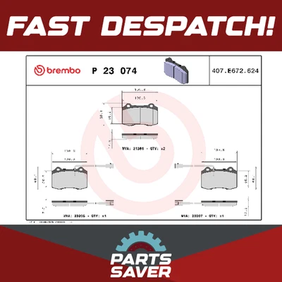 Juego de pastillas de freno para ALFA ROMEO SPIDER 916 3.2 delantero 03 a 05 936A6.000 Brembo Foto 1 de 4