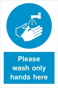 Food & Hygiene Sign - Hand Wash Area Only - 1.2mm Rigid PVC - A5 A4 A3 - Picture 1 of 2