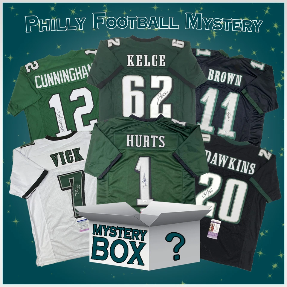 Autographed/Signed Philadelphia Football Jersey Mystery Box PSA JSA BAS COA - Image 1 of 1