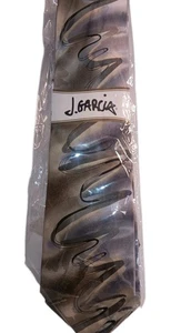 Men's Jerry Garcia Designer SILK  Necktie Gold/Black NWT Collection 38 - Picture 1 of 2