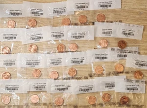 Lot von 24 Stempelglanz 1990 - 1999 Lincoln Memorial Cents in versiegelten Littleton Packs, LC90s - Bild 1 von 12