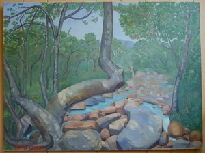 LUNDY SIEGRIEST, LISTED CALIFORNIA CALIF LANDSCAPE, VINTAGE OIL PLEIN AIR MODERN - Picture 1 of 16