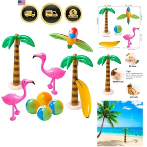 Inflatable Beach Toys Pack for Pool Party Beach Summer Tropical Fun - Picture 1 of 7