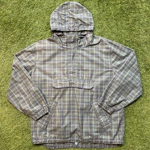 Vintage Gap Anorak Jacket Plaid Green/Blue Size Large 90s GAP - Picture 1 of 12