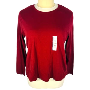 Time and Tru - NWT Women's XXXL Tee Shirt Long Sleeve Crew Neck Brick Red - Picture 1 of 15