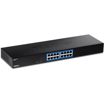 TRENDnet 16 Port Gigabit Switch TEG S17 Rackmount Fanless Network Device - Image 1 of 4