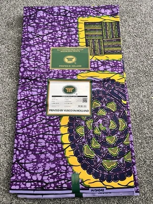 VIP Vlisco Hollandaise Dutch Wax Print Fabric. 100% Cotton. 6yards. New Unused