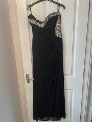 Vestido de noche largo negro Lipsy Vip. Adornado Talla UK 14. Usado una vez PVP £189 Foto 1 de 4