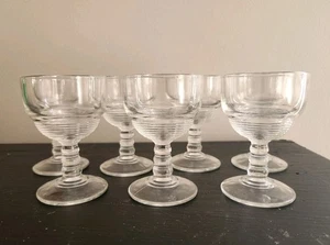 Vintage Anchor Hocking Manhattan Pattern 2oz Cordial / Liqueur Glass Set of 7 - Picture 1 of 8