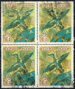 EGYPT 1978, BIRDS, £1 VALUE, NICE USED BLOCK x 4 STAMPS. #A717 - Picture 1 of 1