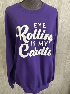 Sudadera Púrpura Eye Rolling Is My Cardio Mujer Talla L - Imagen 1 de 8