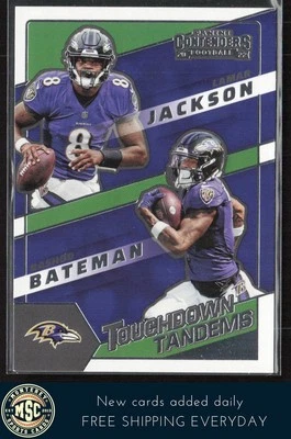 Lamar Jackson / Rashod Bateman 2022 Panini Contenders Touchdown Tandems #TDT-LJA - Image 1 of 2