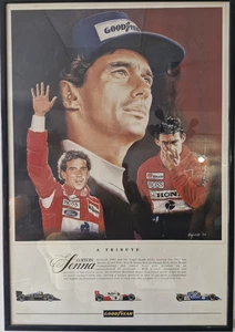 A  Framed Tribute  to Ayrton Senna F1 Formula 1 Poster - Picture 1 of 4