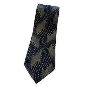 Corbata Giorgio Armani azul y plata seda abstracta para hombre hecha en Italia 59x3,5 vintage - Imagen 1 de 10