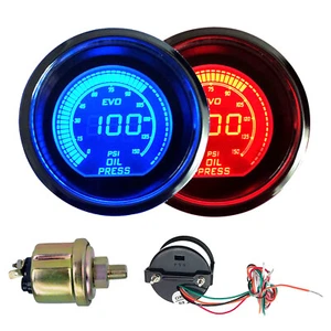 0-150 PSI 2'' 52mm LED Digital Oil Pressure Gauge Meter With 1/8" NPT Sensor - Foto 1 di 8