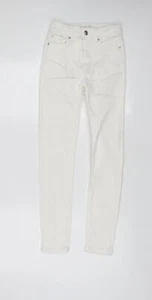 Mango Womens White Cotton Skinny Jeans Size S L26 in Regular Zip - Picture 1 of 10