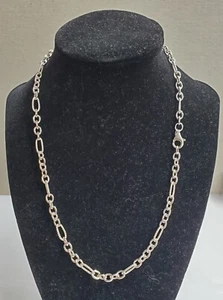 Collar de cadena de eslabones redondos y clip de plata de ley 925 de 5 mm de 18" - Imagen 1 de 5