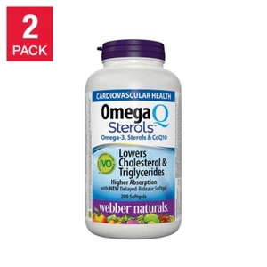 2 x Webber Naturals OmegaQ - Omega3 y esteroles y CoQ10, 200 cápsulas blandas - Imagen 1 de 2
