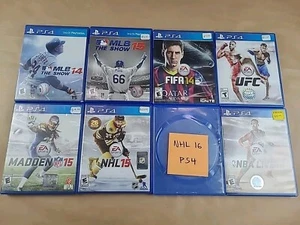 Lot Of 8 PS4 Sports Games EA Madden 15 NHL 15 16 NBA Live MLB The Show FIFA UFC - Picture 1 of 4
