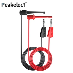 2PCS 4MM Banana Plug to Test Hook Clip Test Lead 1m Wire Mini-grabber Cable - Picture 1 of 8