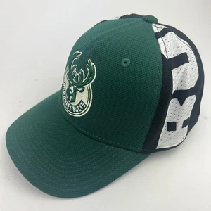 NBA Milwaukee Bucks Adidas Adult Structured Flex Fit Cap Hat S/M Fitmax70 Black - Picture 1 of 12