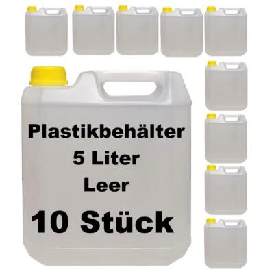 LUDWIG LACKE 10 Stück 5 Liter Kunststoffkanister leer Plastekanister Wasserbehälter