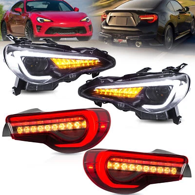 VLAND LED Headlights+Red Tail Lights For Toyota GT 86 Subaru BRZ Scion FRS 12-20 - Image 1 of 4