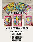 35 Mini Loteria Mexican Bingo Game Boards Cards Inches 35 Cartas De Lotería