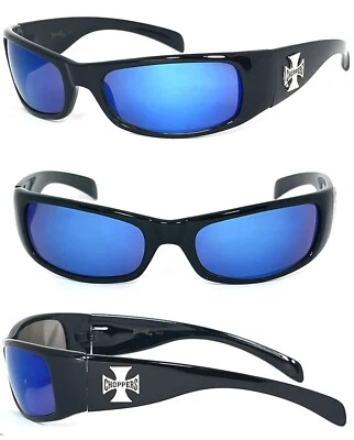 Nuevas gafas de sol Choppers Bikers para hombre - Lente espejo flash azul C11 B Foto 1 de 2