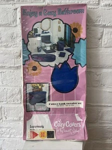 Juego de cubierta de tanque de inodoro de baño retro Monsanto vintage NOS 60S 70s azul acrílico - Imagen 1 de 8