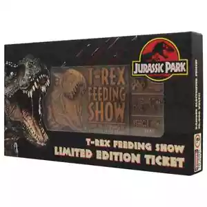 Réplica de boleto de exhibición de alimentación T-Rex Jurassic Park lingote de metal con soporte coleccionable - Imagen 1 de 10