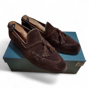 Mocassini Crockett & Jones Alderney in camoscio marrone nappa 7,5E con scatola - Foto 1 di 7
